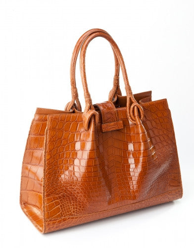[Homiga] Handmade Crocodile Leather Handbag (CM 285724P Peanut)