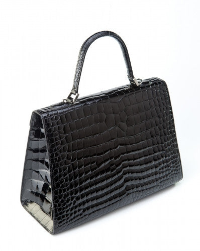 [Homiga] Handmade Crocodile Leather Handbag (CSP 283101 Black)