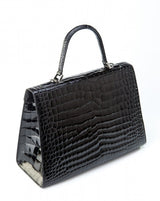 [Homiga] Handmade Crocodile Leather Handbag (CSP 283101 Black)