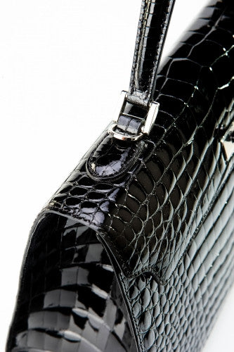 [Homiga] Handmade Crocodile Leather Handbag (CSP 283101 Black)