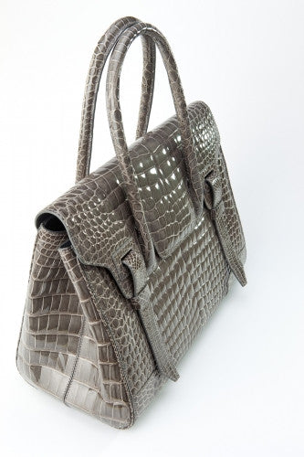 [Homiga] Handmade Crocodile Leather Handbag (CSP 278620 Gray)