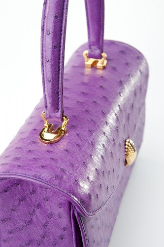 [Homiga] Handmade Ostrich Leather Handbag (OT 270111 Violet)