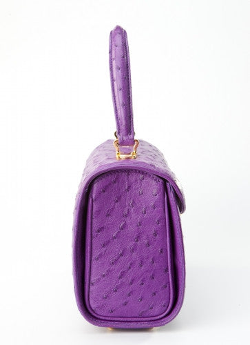 [Homiga] Handmade Ostrich Leather Handbag (OT 270111 Violet)