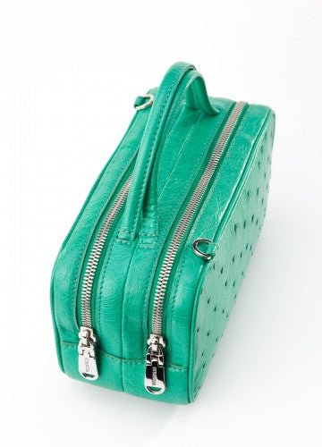 [Homiga] Handmade Ostrich Leather Handbag (OT 218573 Brilliant Green)