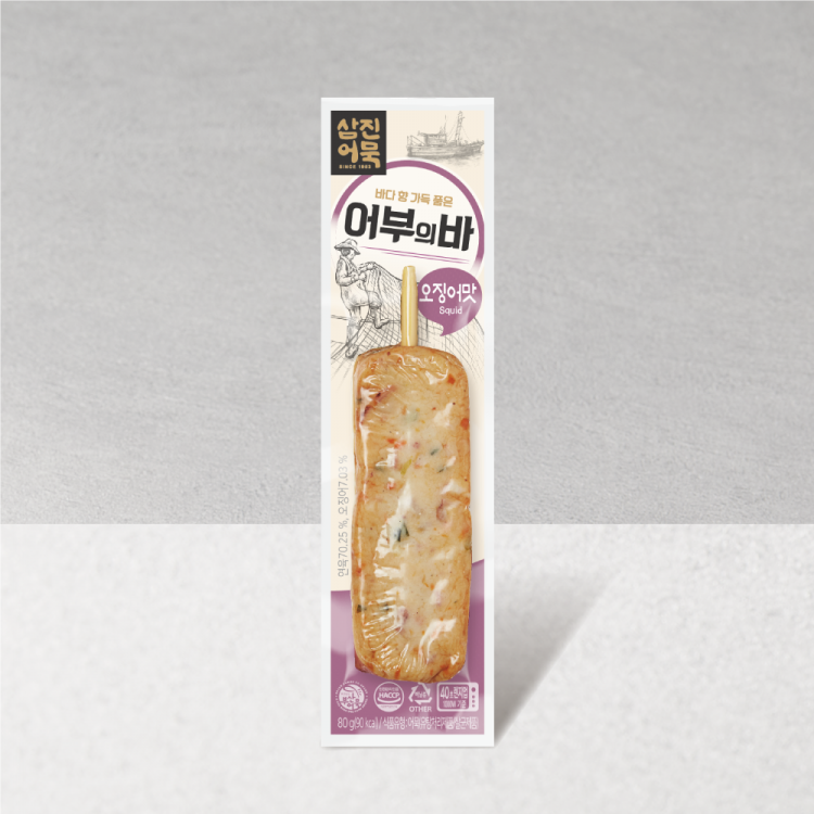 [Kkotma Fresh] Samjin Fish Cake - Fisherman's Bar Squid Flavor 80g