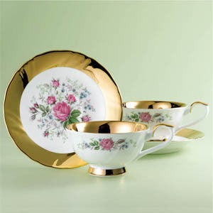 [Haengnam Ceramics] Golden Flower B Coffee Set 4 pcs (for 2 people)