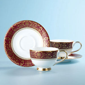 [Haengnam Ceramics] Windsor Maroon Coffee Set 4 pcs (for 2 people)