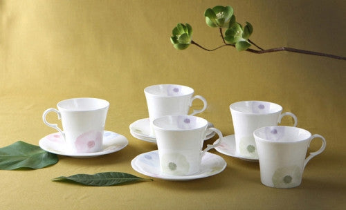 [Haengnam Ceramics] Utopia 5-Person Bone China Coffee Set (10 pcs)