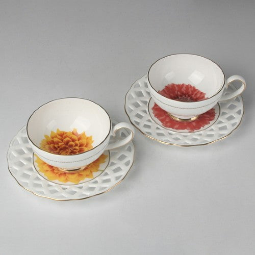 [Haengnam Ceramics] Dahlia Coffee Set for 2 (4 pcs)