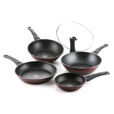 [Free Separate Shipping] Chefline Heart Diamond Frying Pan 5-Piece Set