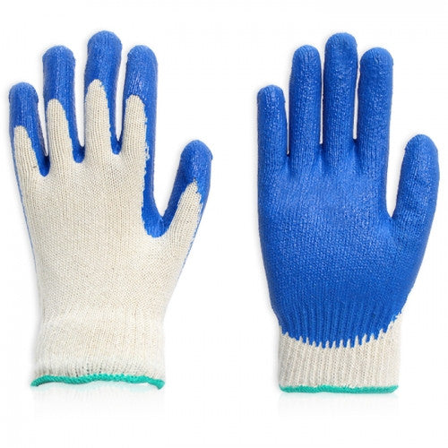 Korean-made blue latex coated gloves (10 pairs)