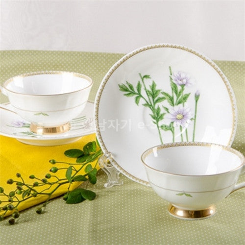 [Haengnam Ceramics] Wild Chrysanthemum Coffee Cup Set 4 pcs