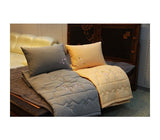Butterfly and Wildflower Quilted Comforter - Queen (Yellow Clay, Charcoal)