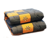 Yellow clay charcoal patchwork carpet/pad (large)