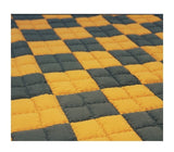 Yellow clay charcoal patchwork carpet/pad (large)