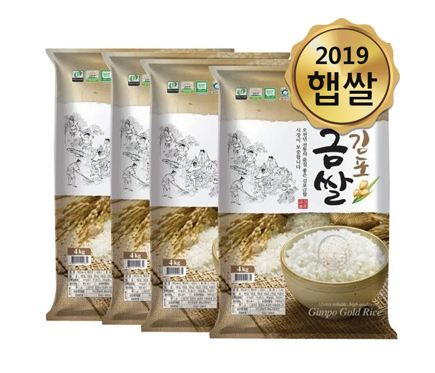 [Free Separate Shipping] Gimpo Geumssal Lazy Farmer Grade 1 Matdeurim Rice 4kg * 4 Bags<br/>(Refrigerate) Milling Date: 03/06/20