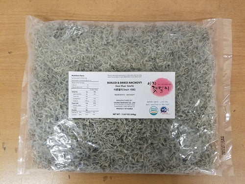 450g of Jiri anchovies (1 inch or less) from the pristine waters of the Dadohae and Hallyeohae National Marine Parks