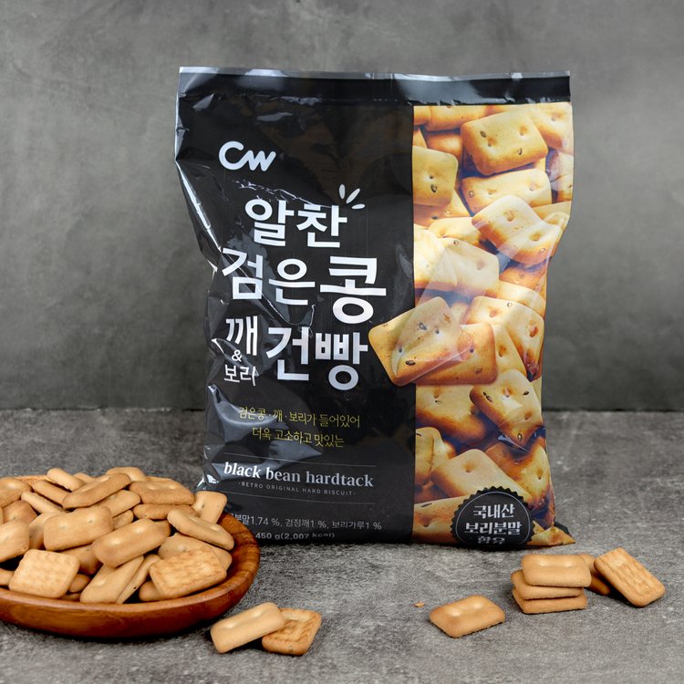 Cheongwoo - Hearty Black Bean & Sesame Barley Crackers 450g x 3 packs
