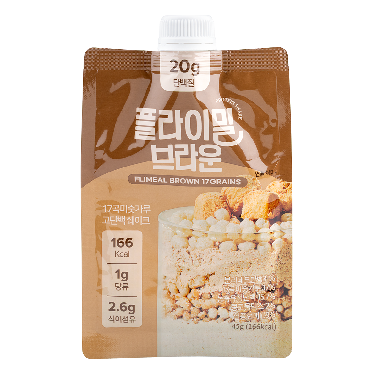 Flymeal - Brown High Protein Shake 45g (1 packet) Expiration Date: December 29, 2027