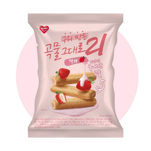 Baked Whole Grain 21 Crispy Roll 150g (Strawberry)