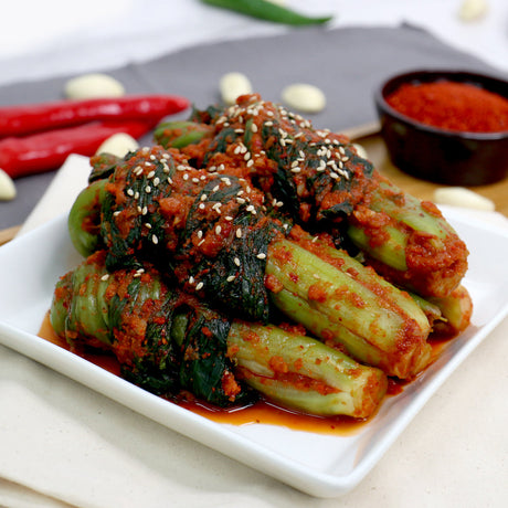 [Free Separate Shipping] Jeollanam-do Saebyeok Farm Kimchi - Green Onion Kimchi 2kg + Mustard Leaf Kimchi 2kg