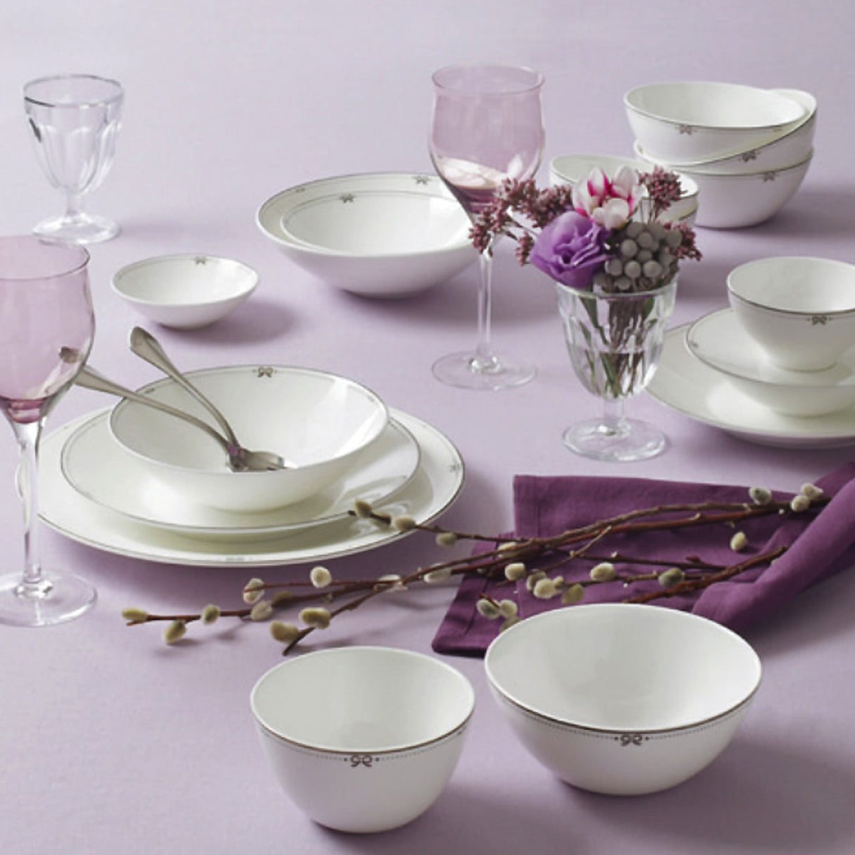 [Hankook Ceramic] Little Ribbon 4-Person Home Set 22P