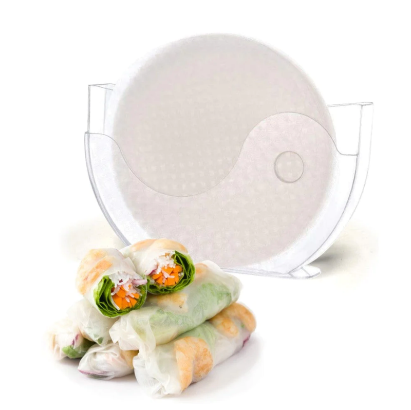 BANU Rice Paper Water Bowl with Side Pocker Holder (Rice Paper Wrappers for Spring Rolls)