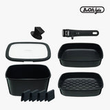 [Free Separate Shipping]</br>Boogle - 6-Piece Square Pot Set (Choose 1: Beige or Black)
