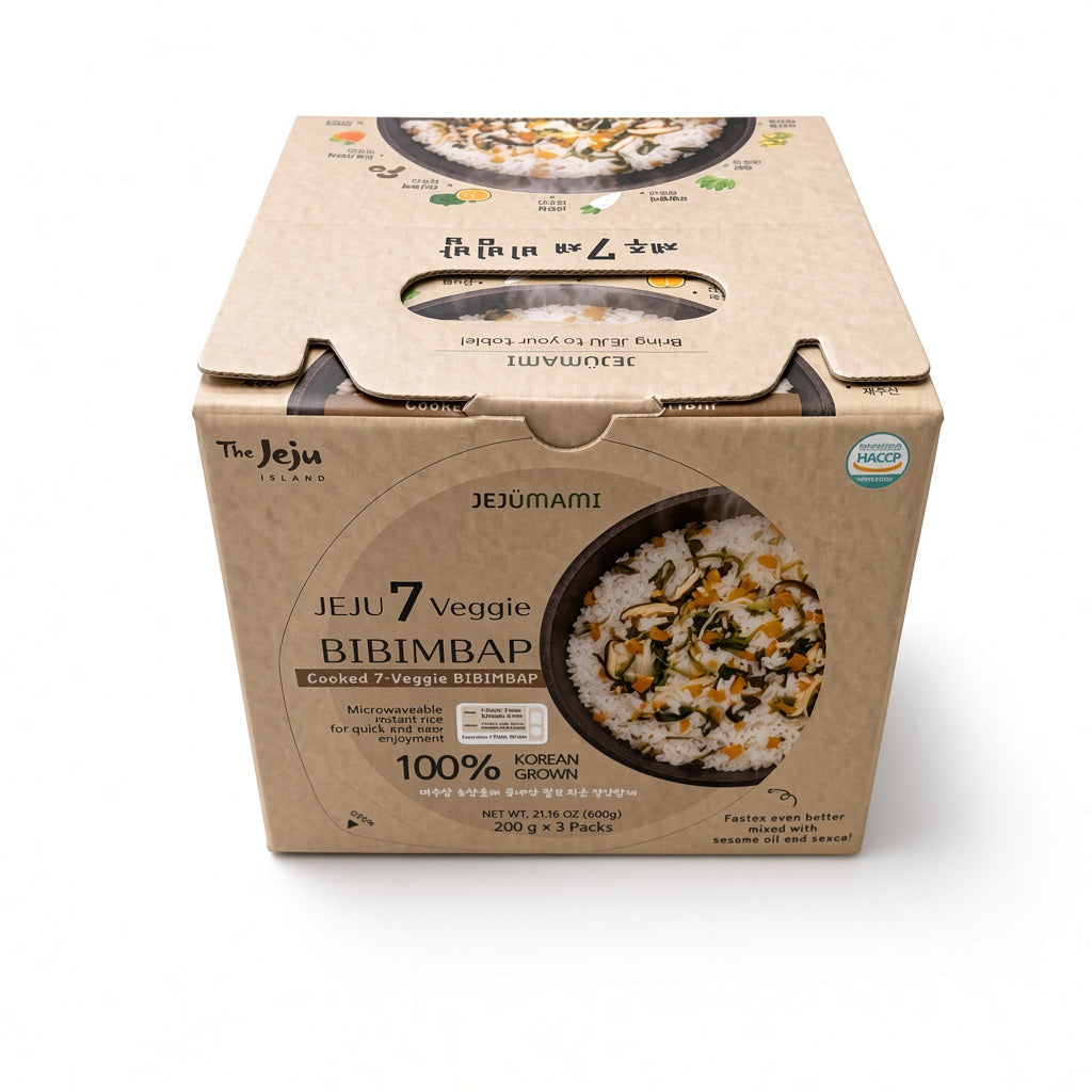 Jeju Mami Instant Nutritious Rice - Jeju 7-Vegetable Bibimbap 200g * 3 Packs Expiration Date: August 26, 2027