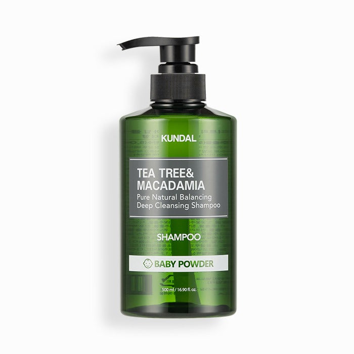 Kundal Tea Tree & Macadamia Deep Cleansing Shampoo for Oily Hair (Baby Powder Scent) 500ml