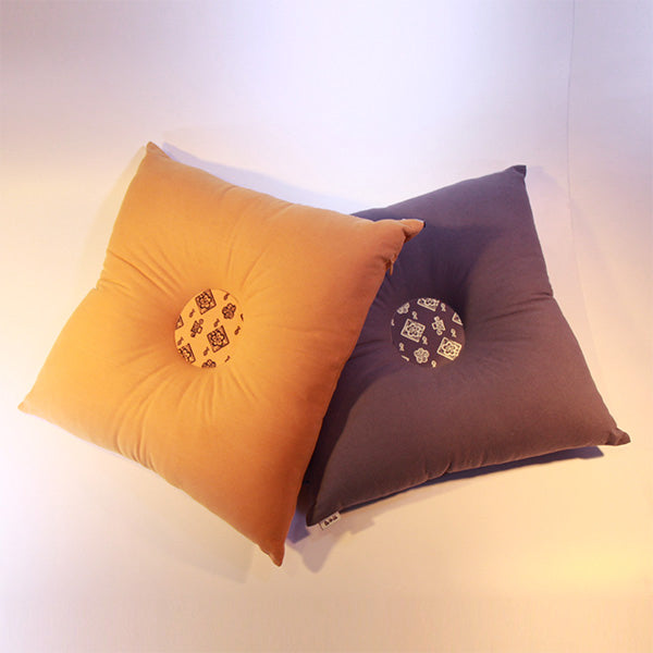 Ochre Abyo Cushion (Square) - Ochre color