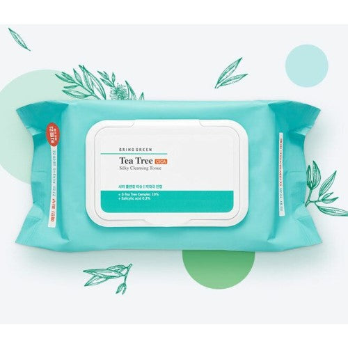 BRING GREEN Tea Tree Cica Silky Cleansing Tissue 80 Sheets