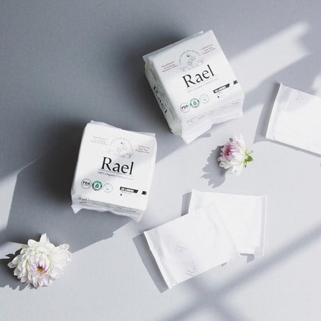 Rael Organic Cotton Sanitary Pads Overnight 8p * 2 Packs
