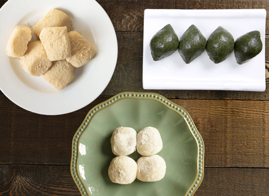 [Free Separate Shipping] Organic Banga Rice Cake Set (Injeolmi 240g*3 packs + Glutinous Rice Cake 270g*3 packs + Mosi Leaf Songpyeon 800g*1 pack)