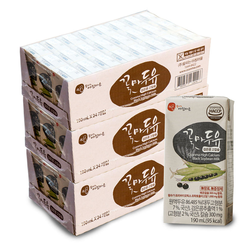 [SEPERATE FREE SHIPPING] CCONMA High Calcium Soy Milk with Black Soybeans (190 ml x 24 Packs per Box) * 3BOX
