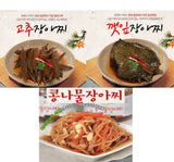 Cheongyang Foods - Matnaeum Pickled Perilla Leaves 300g + Pickled Chili Peppers 300g + Pickled Bean Sprouts 300g Set