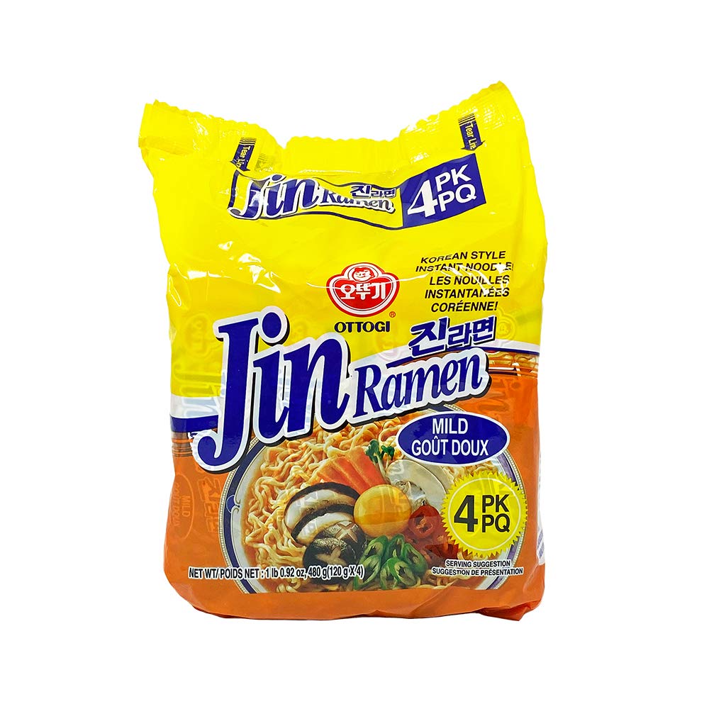 Ottogi Jin Ramen Mild Flavor (4-Pack) - Limited to 2 packs per order