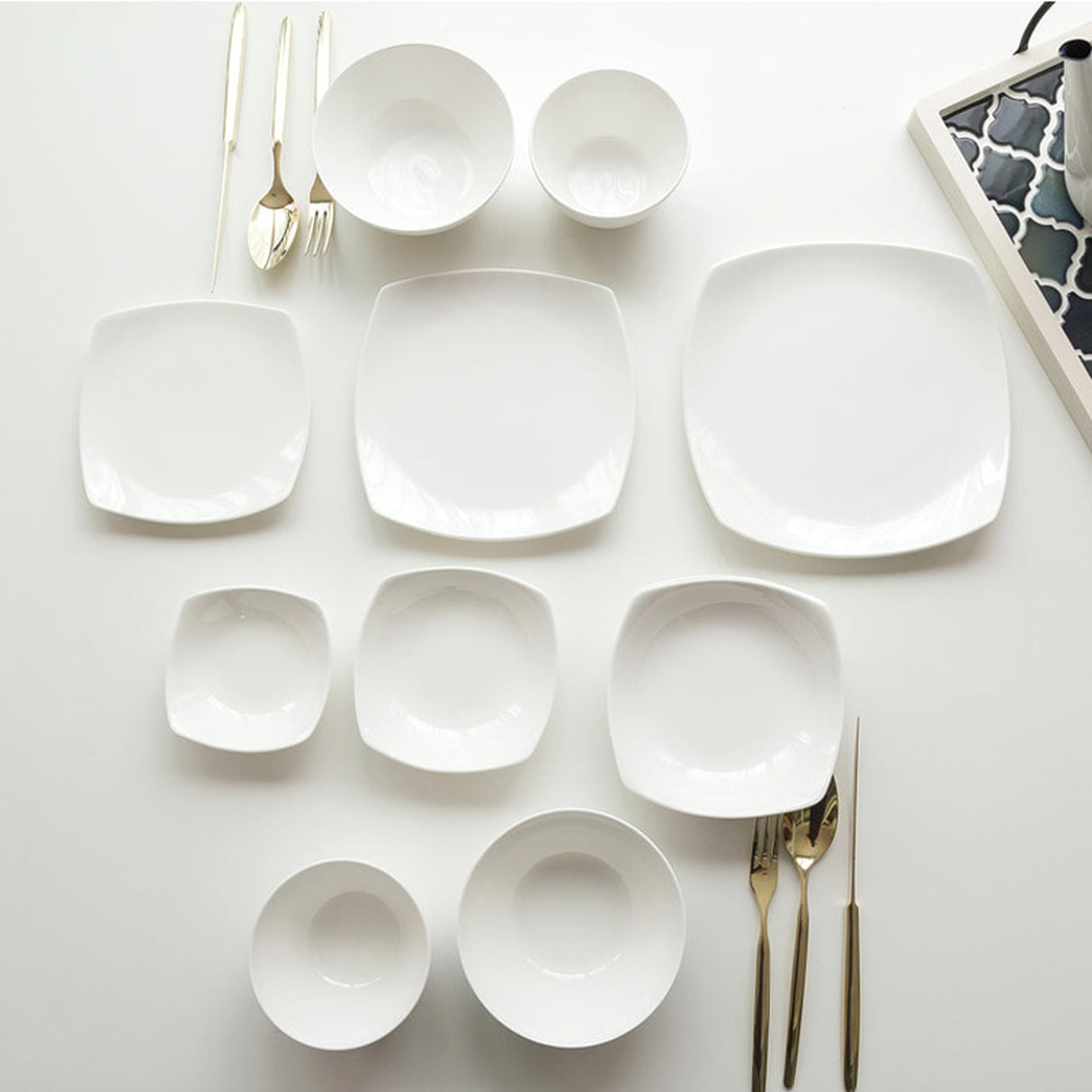 [Hankook Ceramic] The Chef 4-Person Home Set 20 Pieces (Square)