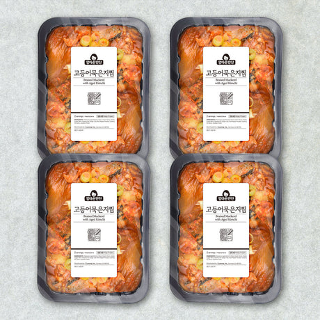 [1-Day Free Separate Shipping] Braised Mackerel with Aged Kimchi (2 servings * 4 packs)