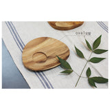 [Hankook Ceramic] Twig New York Acacia Wood Saucer & White Teacup