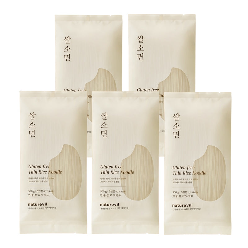 [HOT DEAL] NATUREVIL Gluten-Free Thin Rice Noodles (Somyeon) 500g X 5 pack <br/>(EXP.DATE:01/27/2025)
