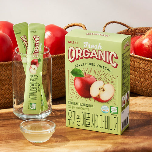 Allbio - Organic Apple Cider Vinegar 300g (15 packs of 20g) Expiration Date: January 12, 2027