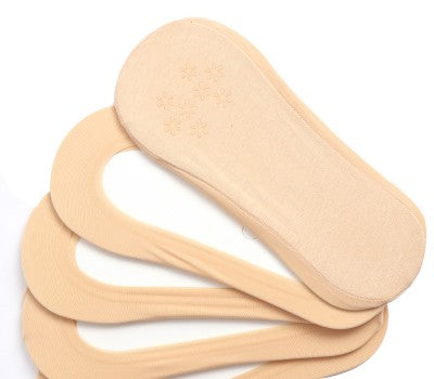 Convenient Daily Socks Silicone Women's Footies (5 Pairs)