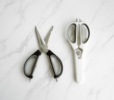 Multifunctional Super Scissors V2 (White/Black) Detachable for Cleaning, Refrigerator Attachment, Powerful Cutting Power