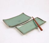 Dangojae Celadon Rectangular Plate (Fish Plate) Set (2 Medium + 2 Large)