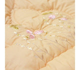 Butterfly and Wildflower Quilted Comforter - Queen (Yellow Clay, Charcoal)