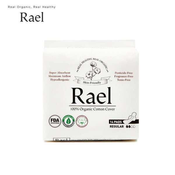 Rael Organic Cotton Sanitary Pads Medium 14p * 2 Packs