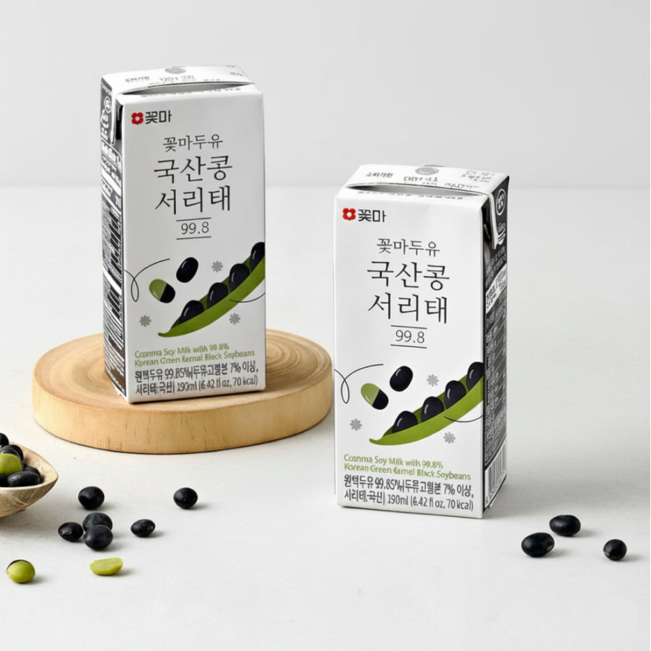 [SEPERATE FREE SHIPPING] Cconma Soy Milk with 99.8% Korean Green Kernel Black Soybeans 190ml (24 Packs per Box) x 3box