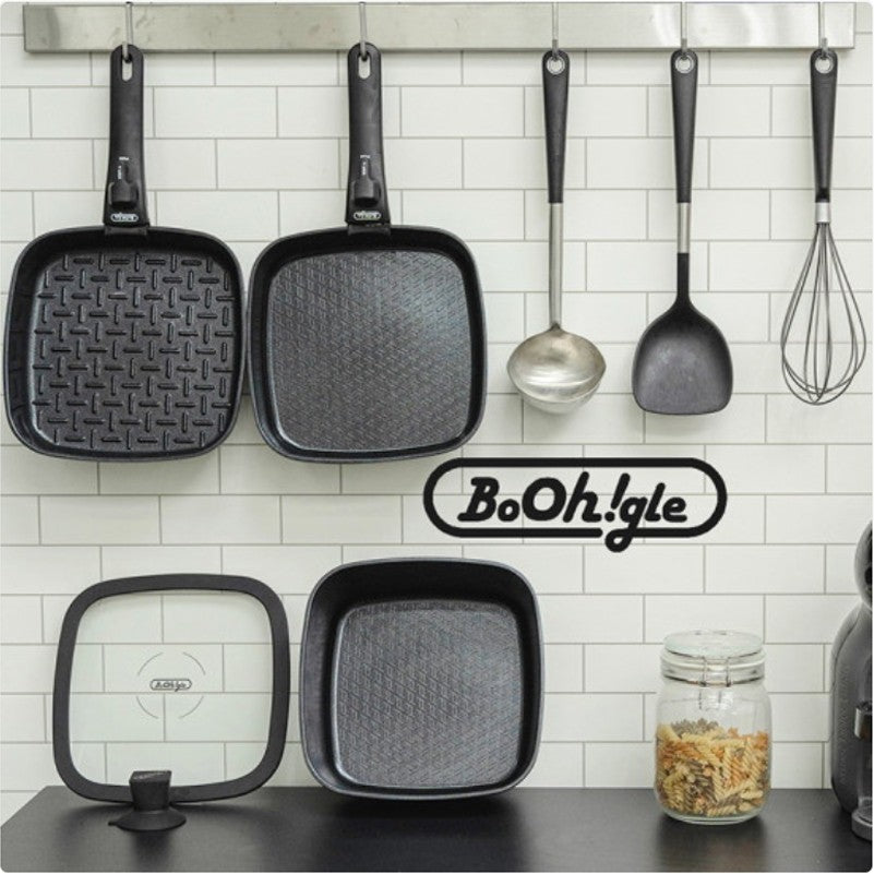 [Free Separate Shipping]</br>Boogle - 6-Piece Square Pot Set (Choose 1: Beige or Black)
