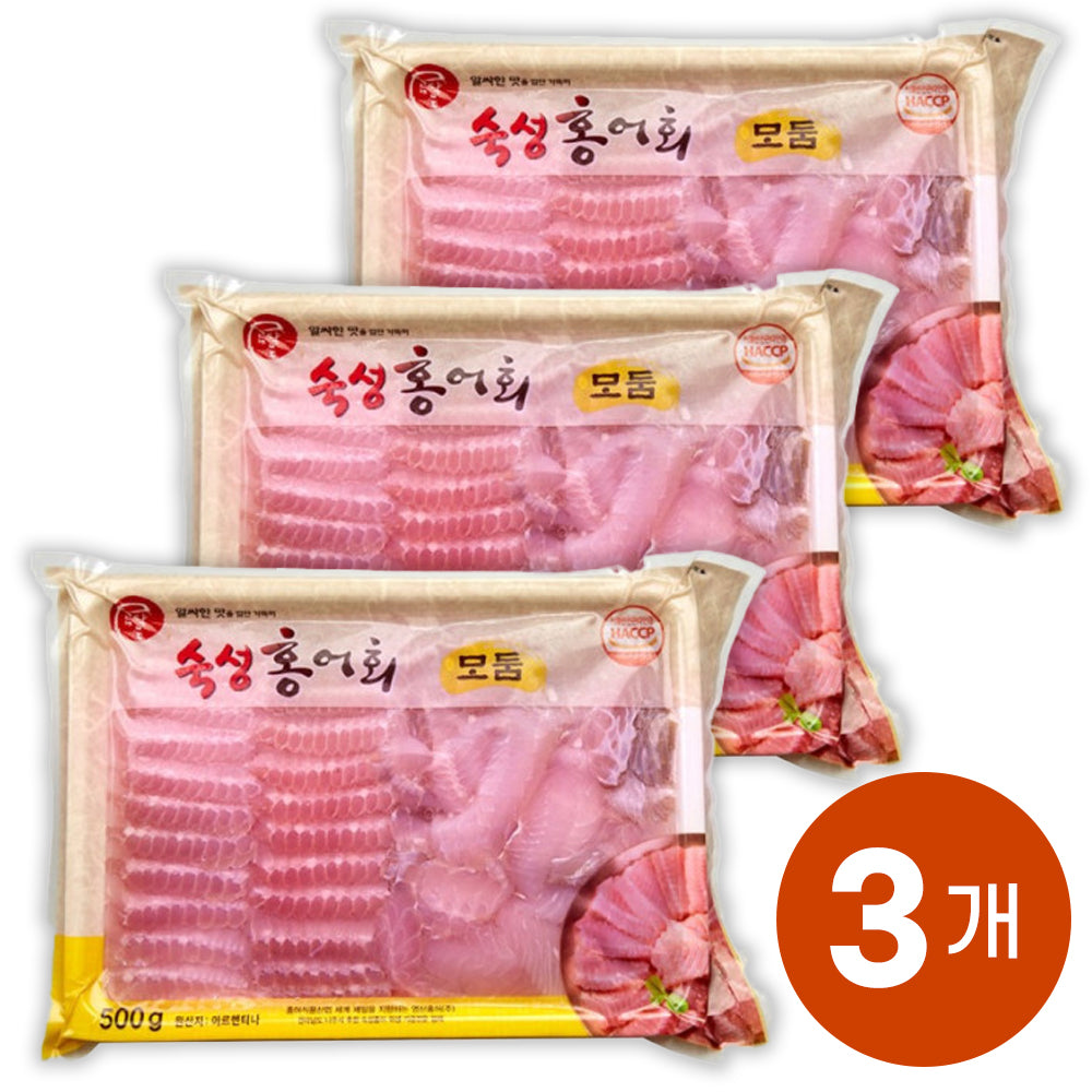 [Free Separate Shipping][Kkotma Fresh] Yeongsan Fermented Assorted Skate Sashimi 250g x 3 Packs
